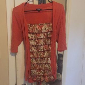 APT.9 orange fall dressy blouse